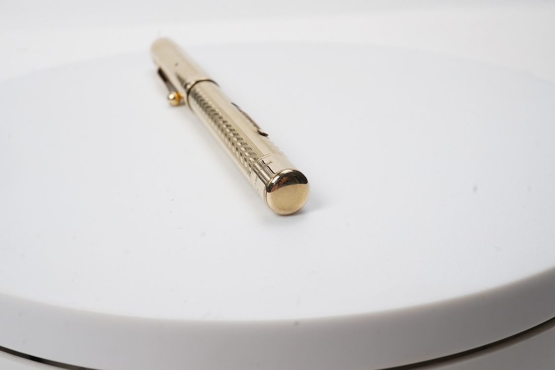 A Mabie Todd & Co. Swan gold filled lever filler, Made in USA with No.2 14ct. flexible nib